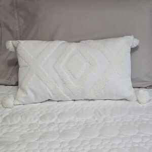 Harbor House White Textured Oblong Throw Pillow
